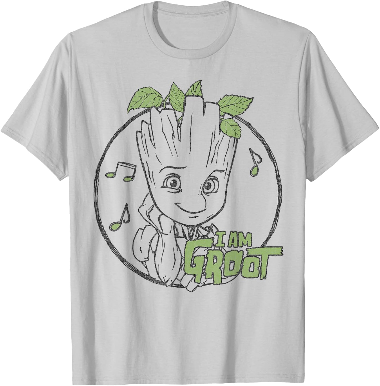 Marvel Guardians Of The Galaxy I Am Groot Outline T-Shirt - T-Shirt | Ash
