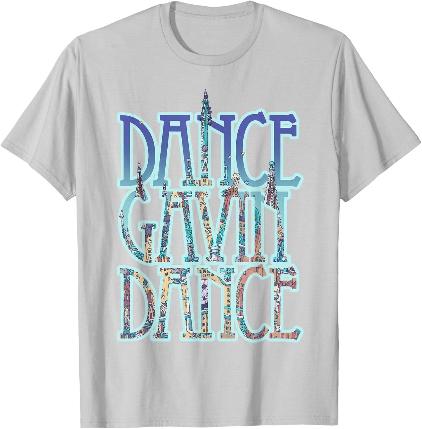 Dance Gavin Dance City Fill Stack Logo T-Shirt - T-Shirt | Ash