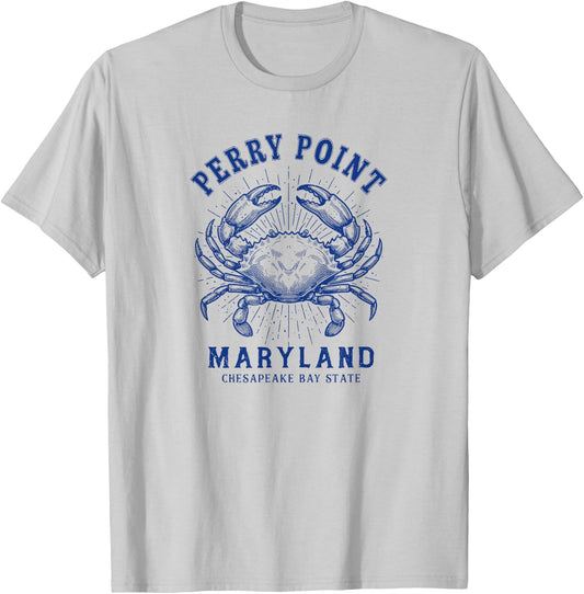 Maryland Blue Crab Coastal Perry Point MD Design T-Shirt - T-Shirt | Ash