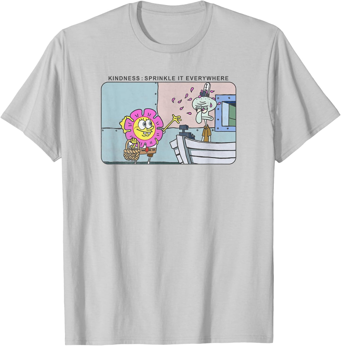 Spongebob Squarepants and Squidward Kindness Meme T-Shirt - T-Shirt | Ash