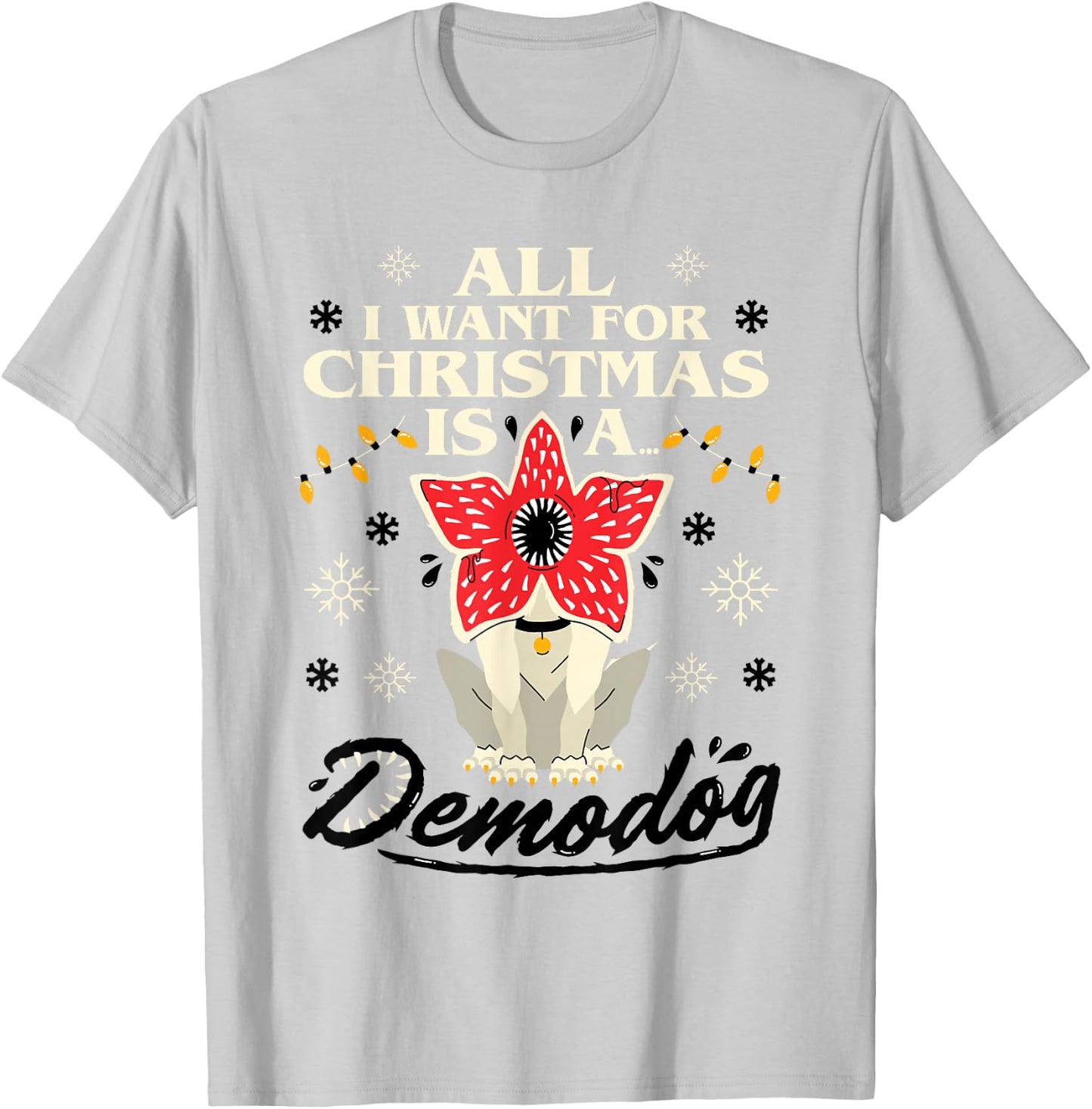 Stranger Things Demodog Christmas , Red, S T-Shirt - T-Shirt | Ash