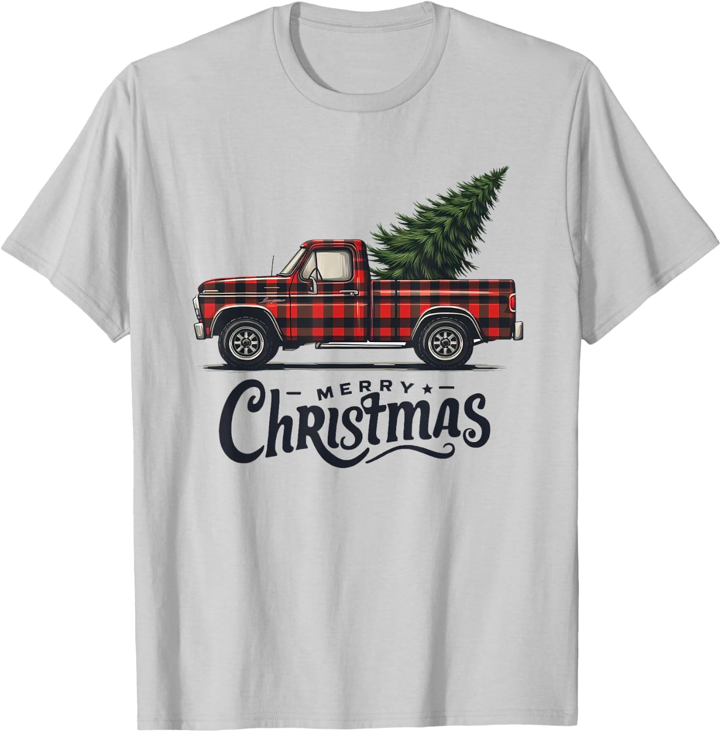 Buffalo Bliss Plaid Haul Holiday Christmas Tree Edition T-Shirt - T-Shirt | Ash