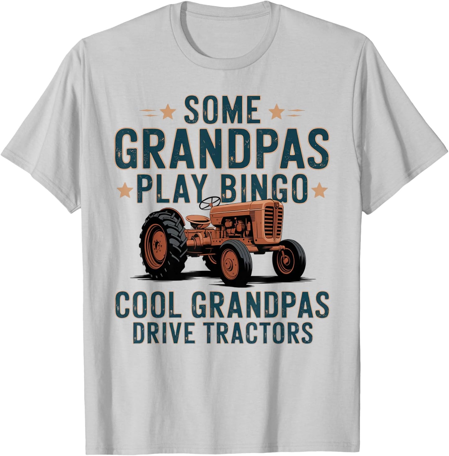 Cool Grandpas Drive Tractors Farming Farmer Father's Day Men T-Shirt - T-Shirt | Ash