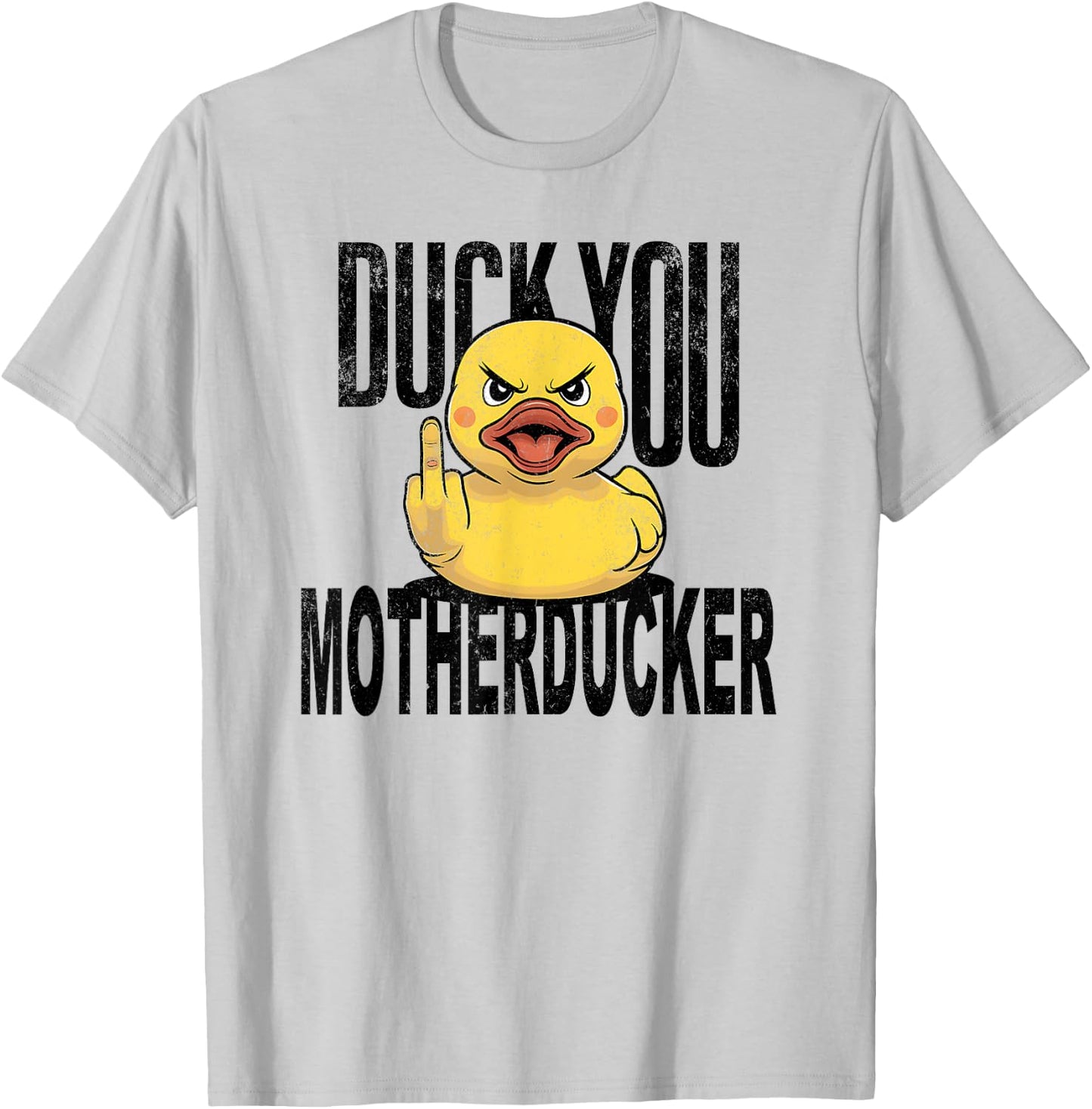 Duck you motherducker Middle Finger Funny Yellow T-Shirt - T-Shirt | Ash
