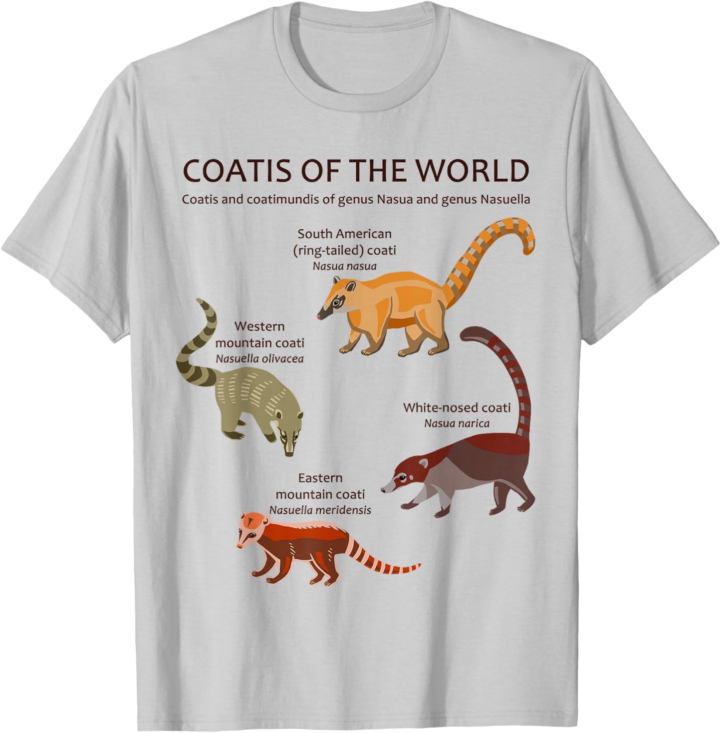 Coati and Coatimundi Species Animal Artwork T-Shirt - T-Shirt | Ash