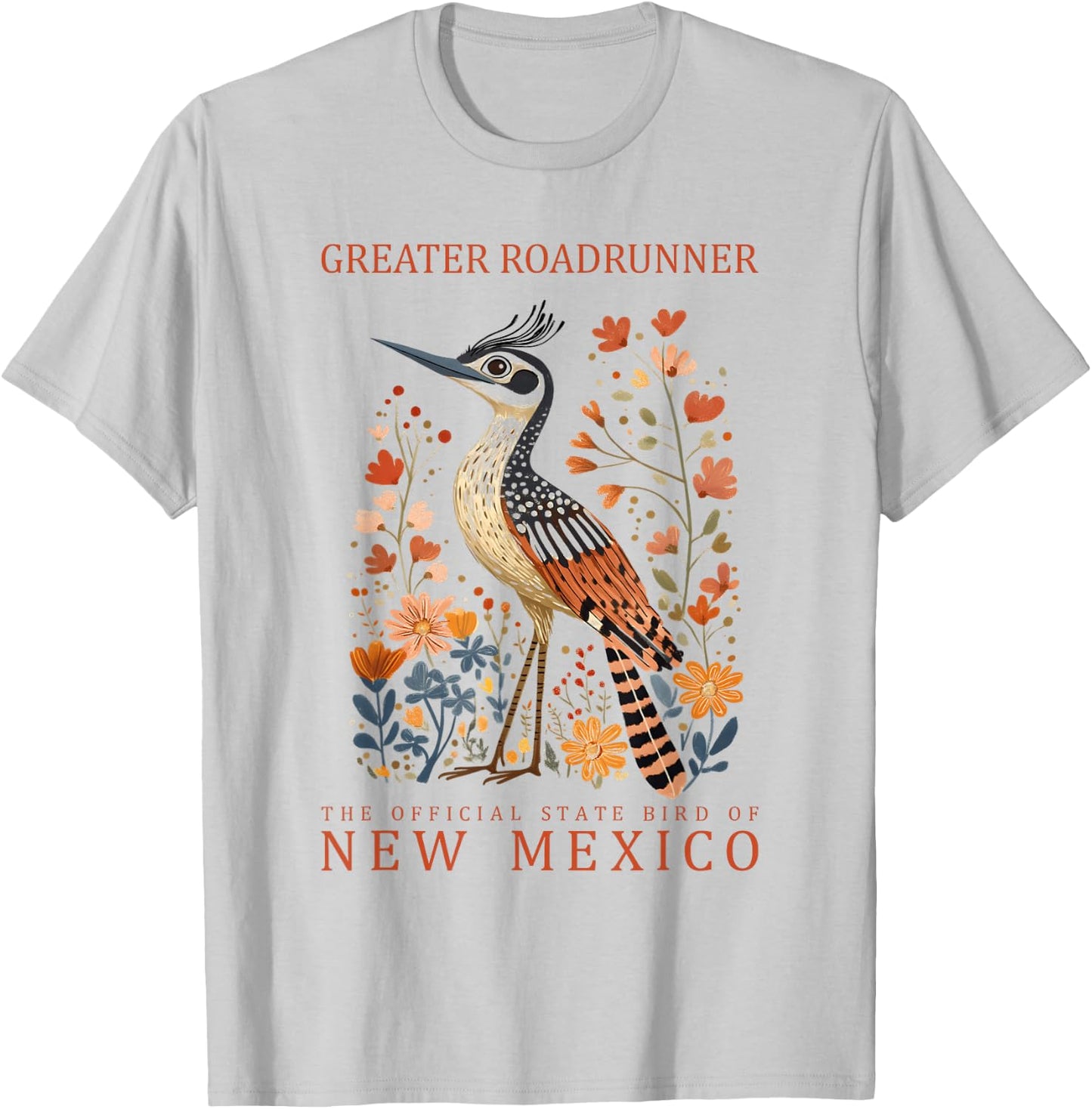 New Mexico Greater Roadrunner State Bird Art T-Shirt - T-Shirt | Ash