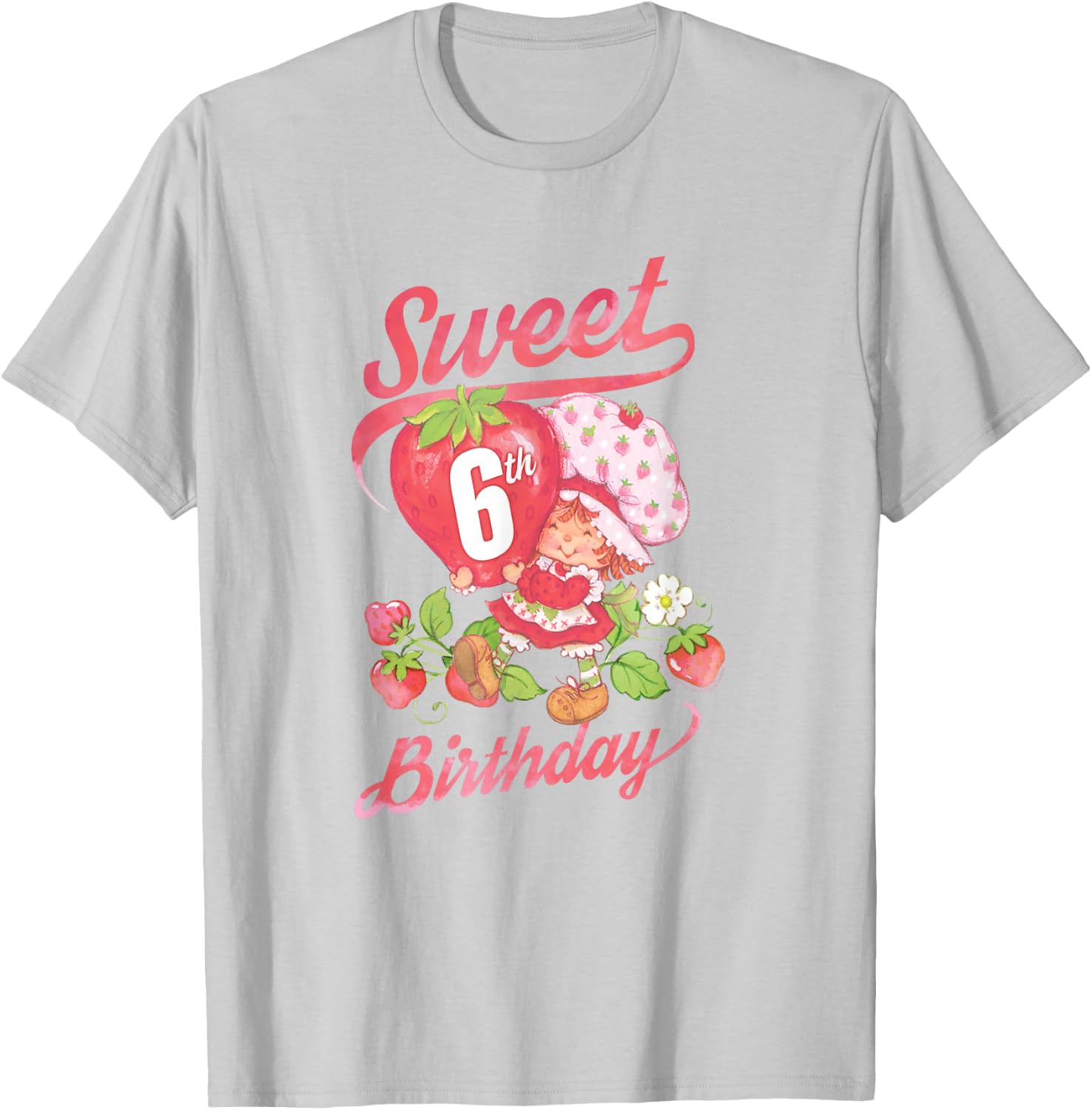 Strawberry Shortcake Vintage Sweet 6th Birthday T-Shirt - T-Shirt | Ash