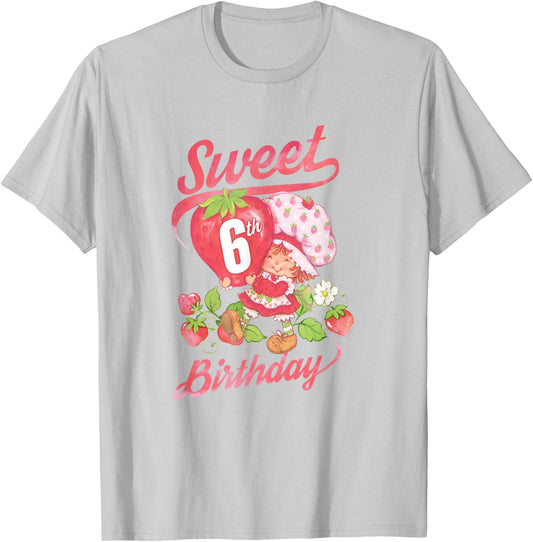 Strawberry Shortcake Vintage Sweet 6th Birthday T-Shirt - T-Shirt | Ash