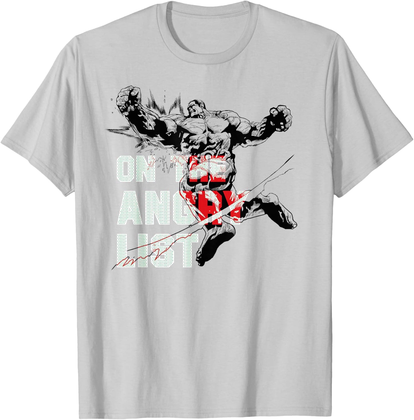 Marvel Avengers The Hulk On The Angry List Christmas T-Shirt - T-Shirt | Ash
