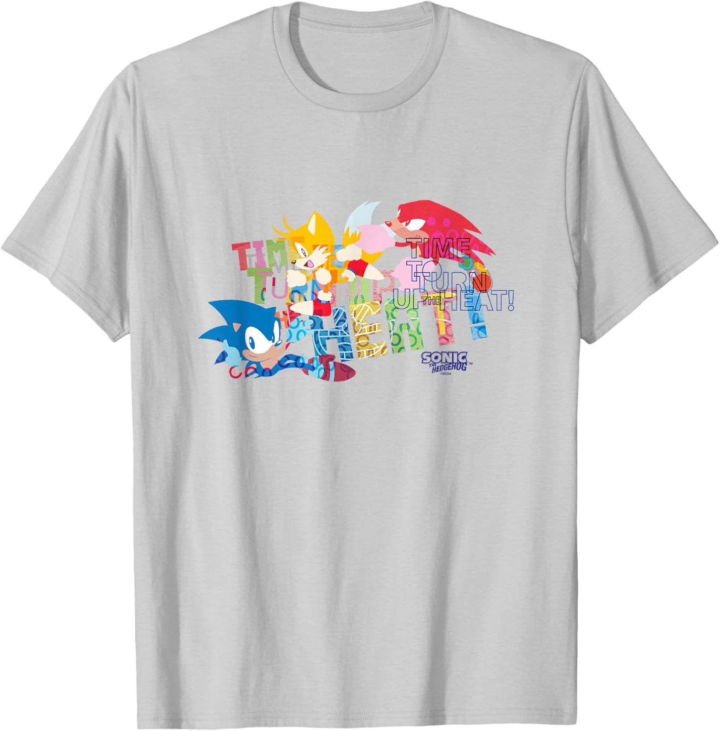 Sonic The Hedgehog Time to Turn Up The Heat Retro Shot T-Shirt - T-Shirt | Ash