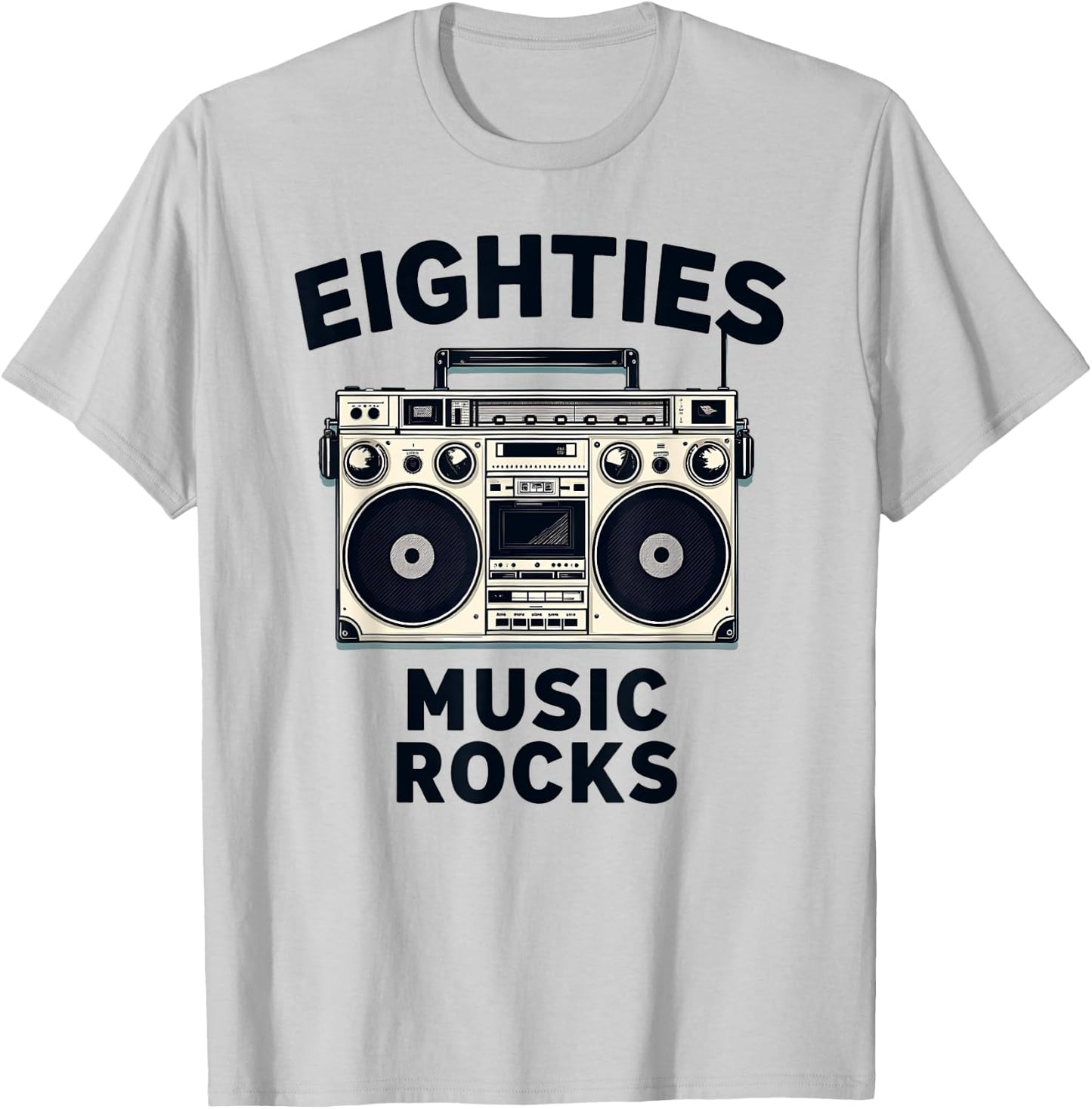 Eighties Music Rocks 80's Cassette T-Shirt - T-Shirt | Ash