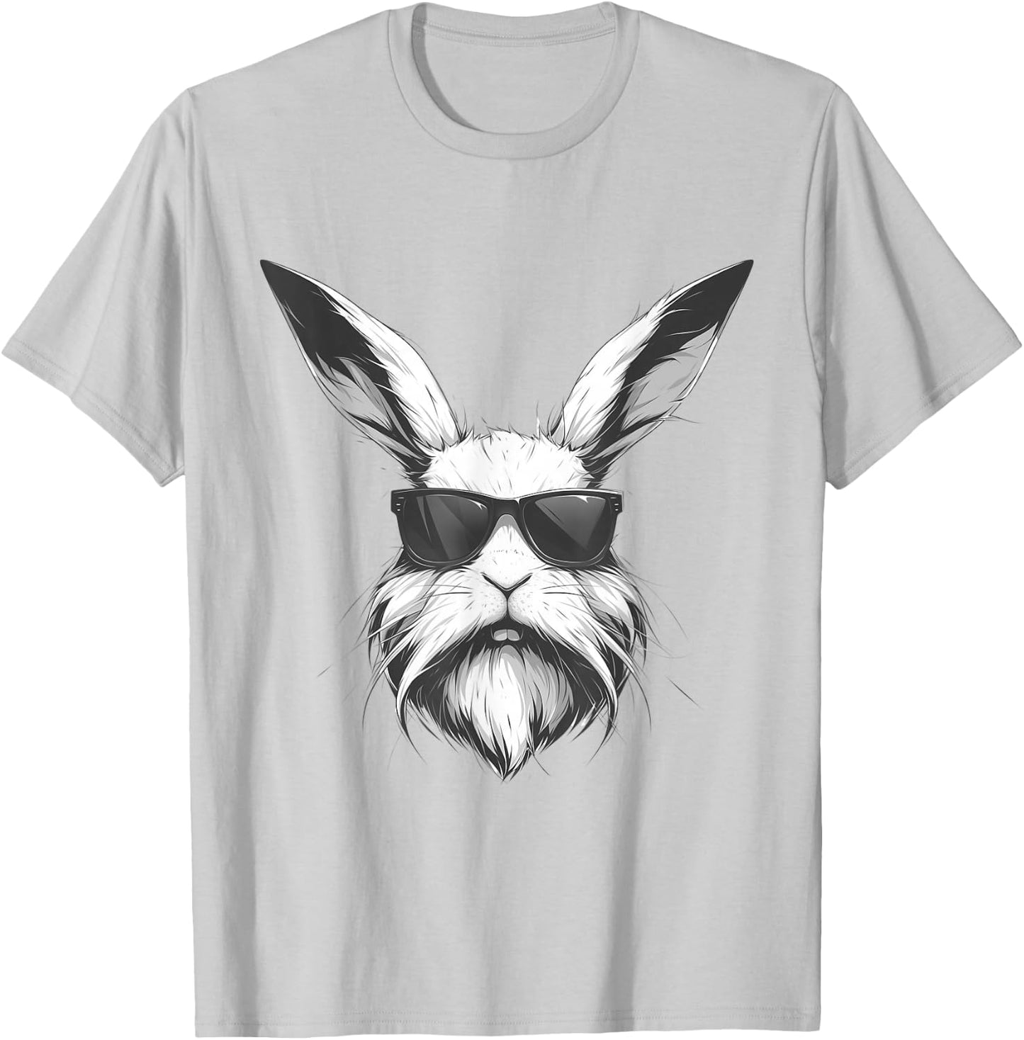 Beard Bunny Face With Sunglasses Easter Day 2024 Men Boy Kid T-Shirt - T-Shirt | Ash