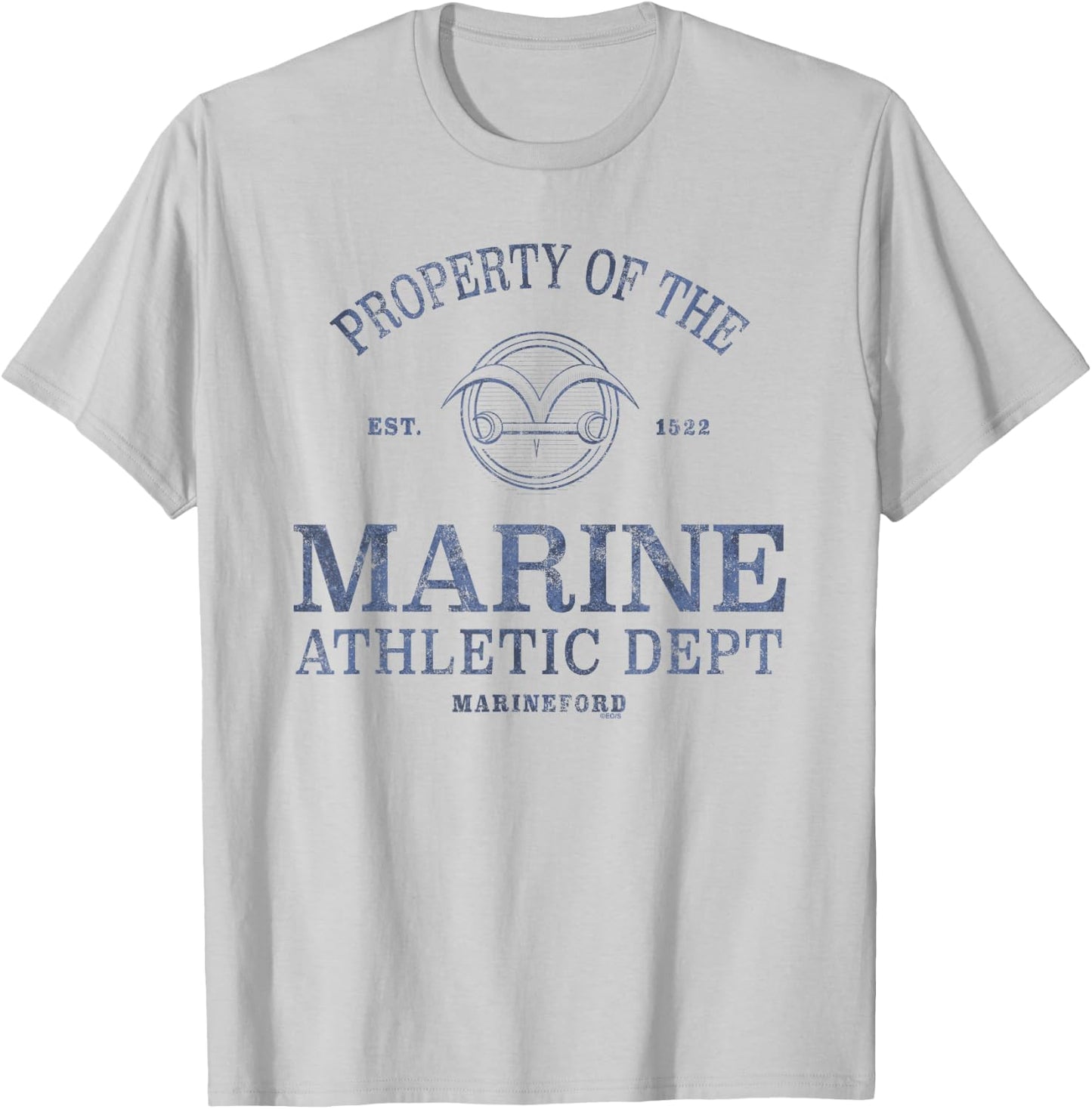 One Piece Marine Athletic Dept , White T-Shirt - T-Shirt | Ash