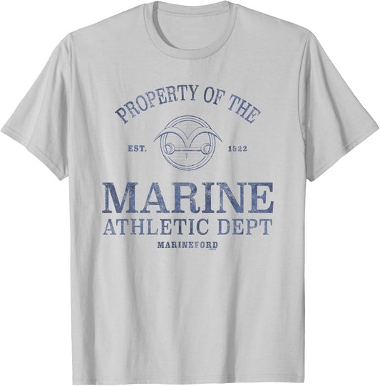 One Piece Marine Athletic Dept , White T-Shirt - T-Shirt | Ash