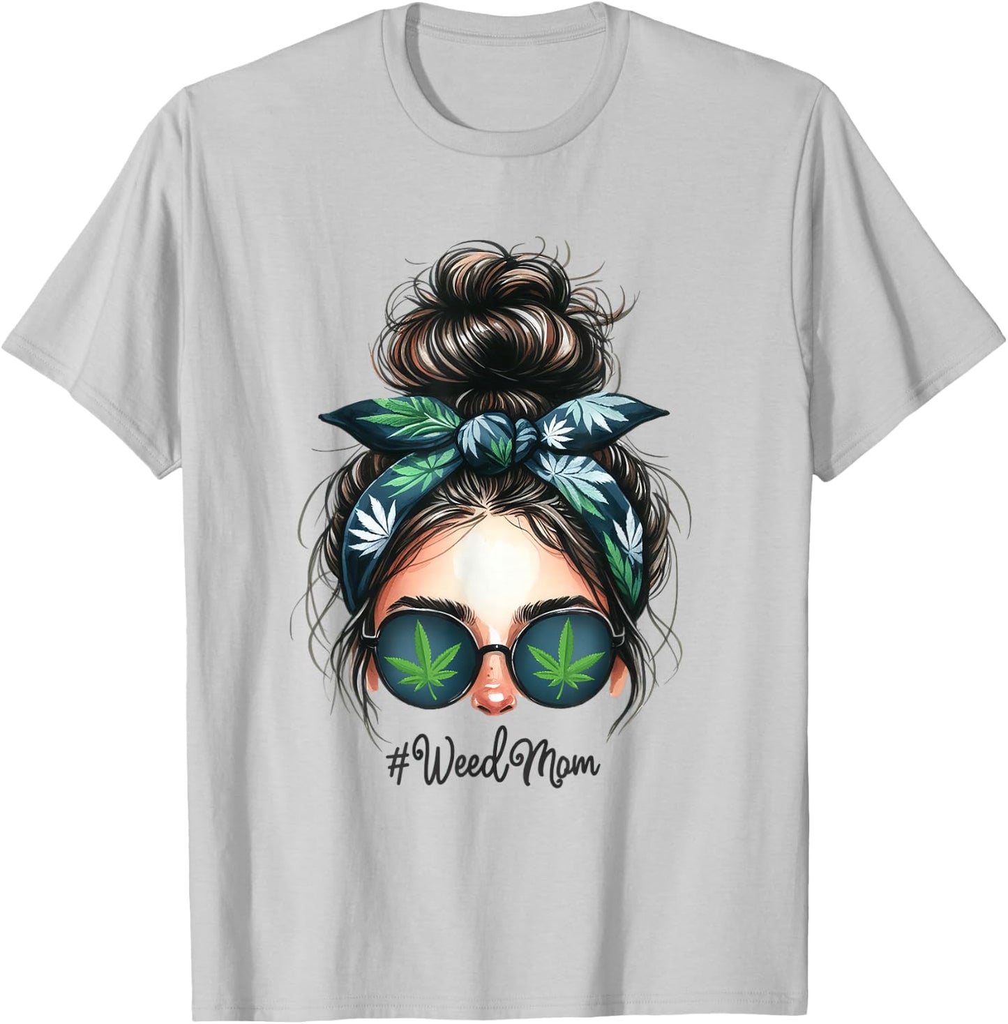 Classy Mom Life Leopard Weed Mom Marijuana Ganja Love 420 T-Shirt - T-Shirt | Ash