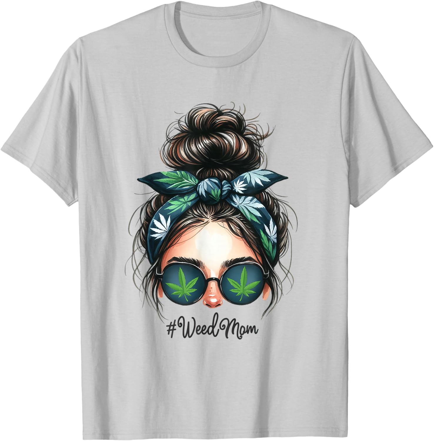 Classy Mom Life Leopard Weed Mom Marijuana Ganja Love 420 T-Shirt - T-Shirt | Ash