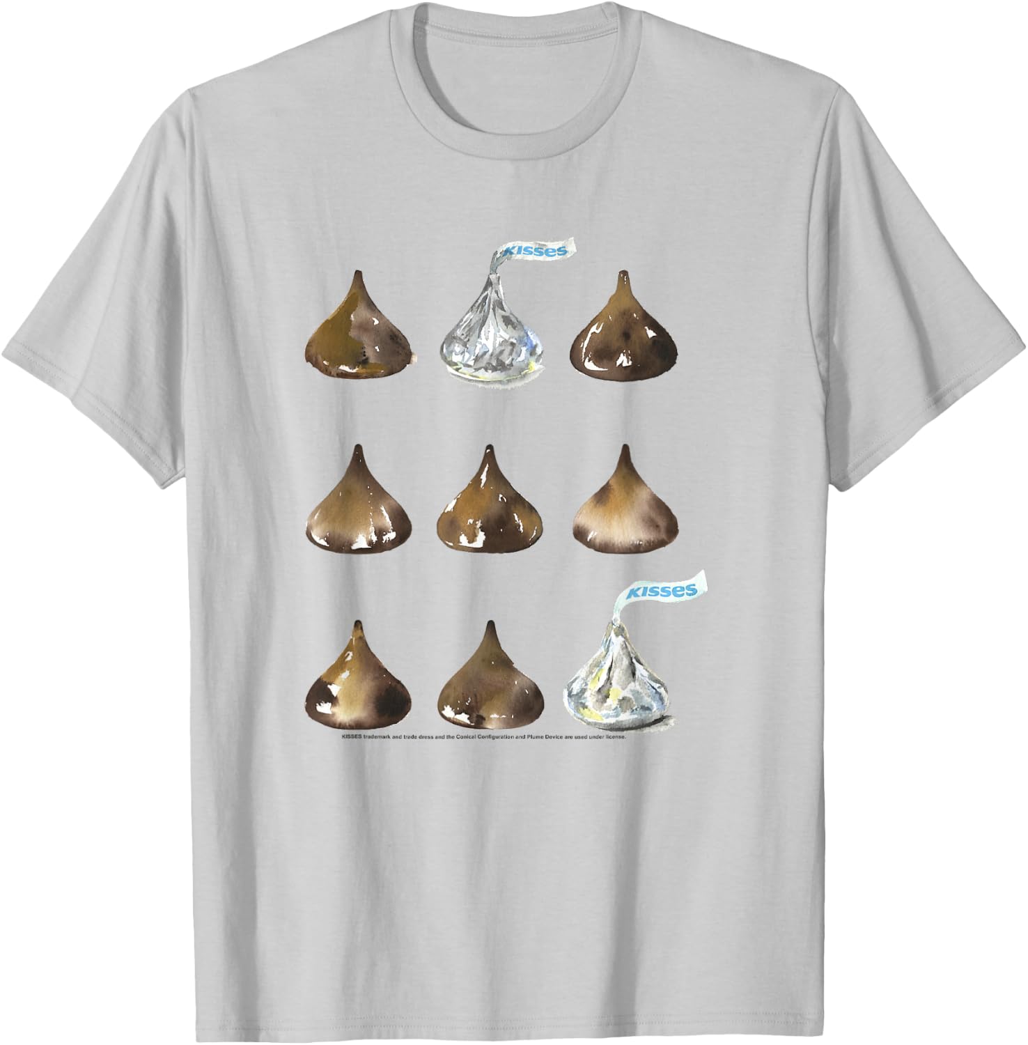 Hershey's Kisses Multiple Grid Design T-Shirt - T-Shirt | Ash