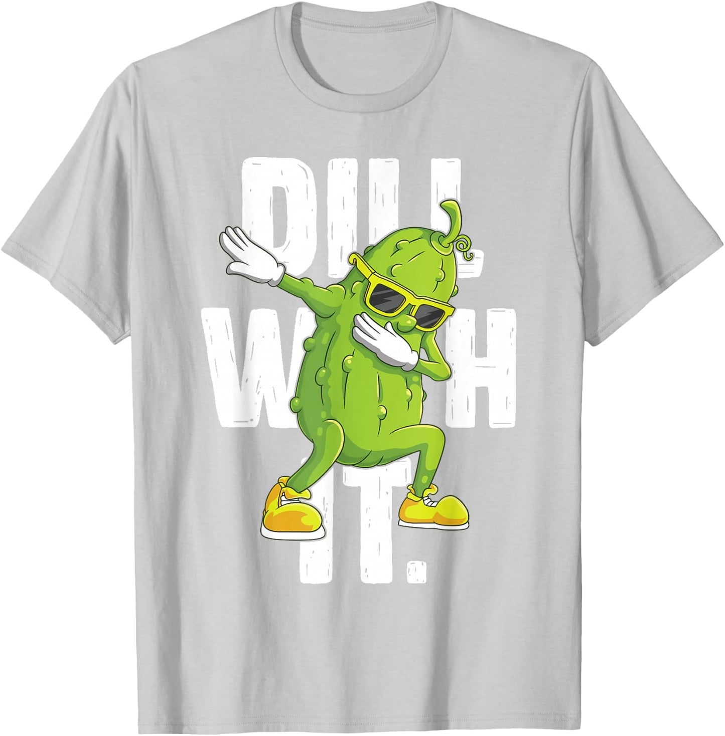 Dill with It Pickle Dabbing Halloween Cucumber Costume Party T-Shirt - T-Shirt | Ash