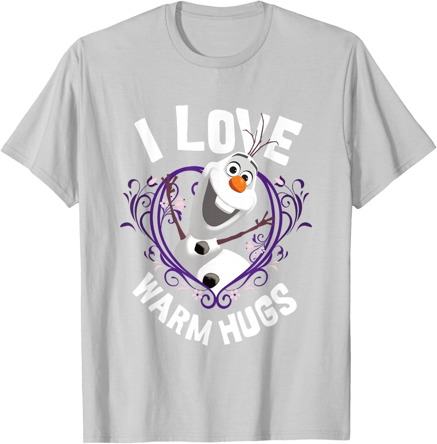 Disney Frozen I Love Warm Hugs Olaf Portrait T-Shirt - T-Shirt | Ash