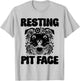 Resting Pit Face Pitbull Dog Design T-Shirt - T-Shirt | Ash