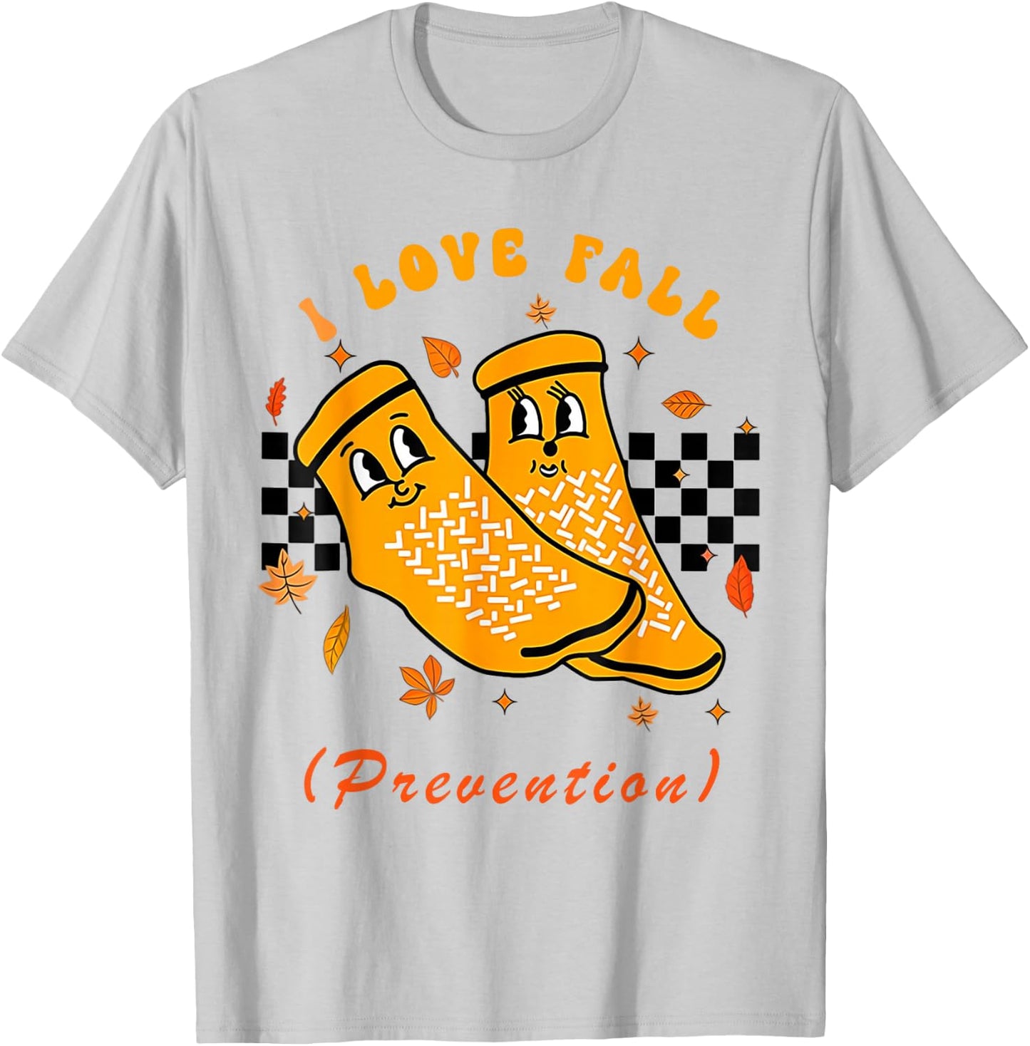 I Love Fall Prevention Fall Physical Therapy T-Shirt - T-Shirt | Ash