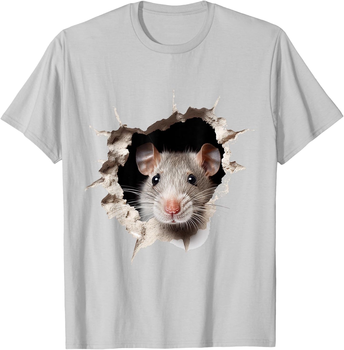 Mouse Animal Print Graphic Drawing Illustration Face Mouse , white, S T-Shirt - T-Shirt | Ash