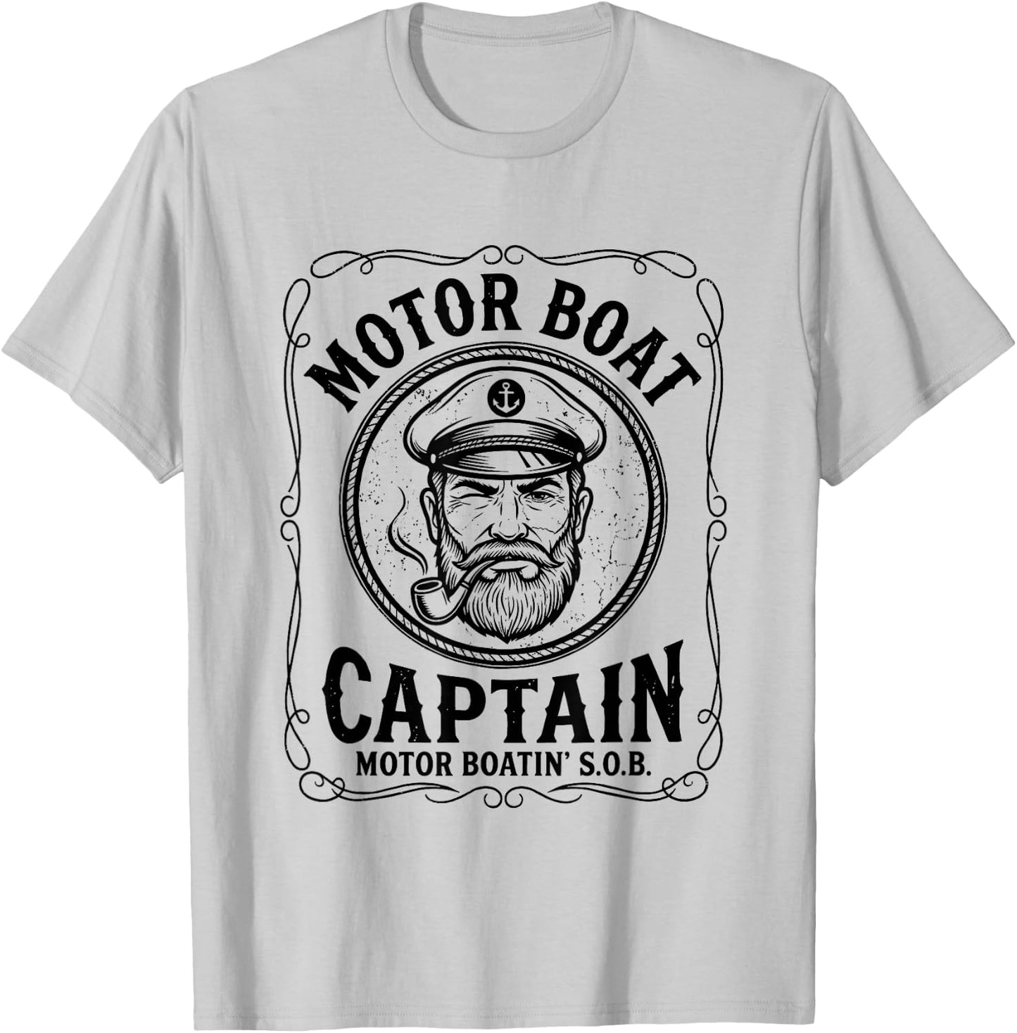 Motor Boat Captain - Funny Boating Sailing Pontoon Boat T-Shirt - T-Shirt | Ash