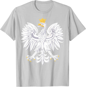 Poland Polska Polish Emblem Coat of Arms Eagle White Red T-Shirt - T-Shirt | Ash