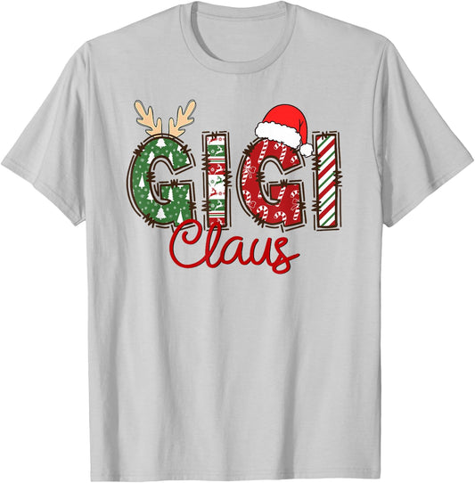Gigi Claus Christmas Reindeer Pajama Family Matching T-Shirt - T-Shirt | Ash
