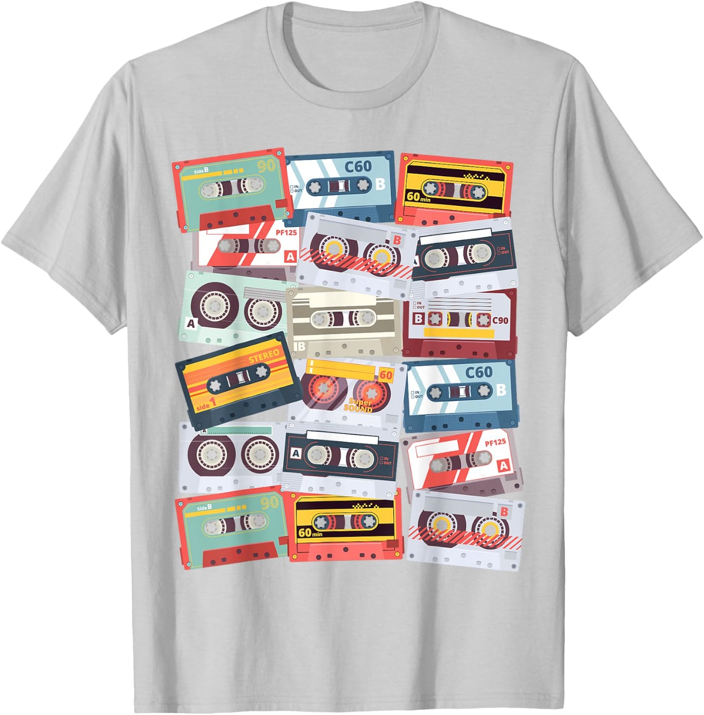 Retro Style Oldschool Tape Cassette Mixtape Design , White T-Shirt - T-Shirt | Ash