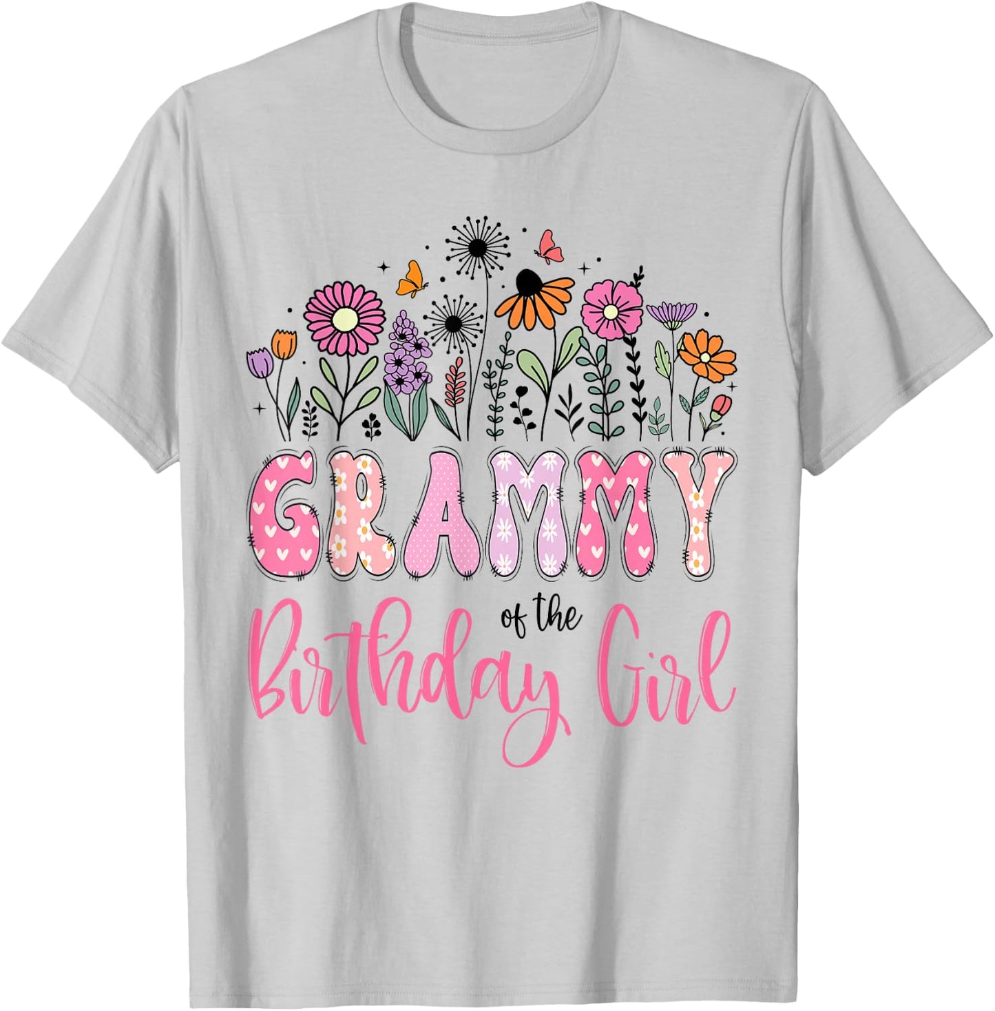 Grammy of The Birthday Girl Wildflower Daisy Lover T-Shirt - T-Shirt | Ash