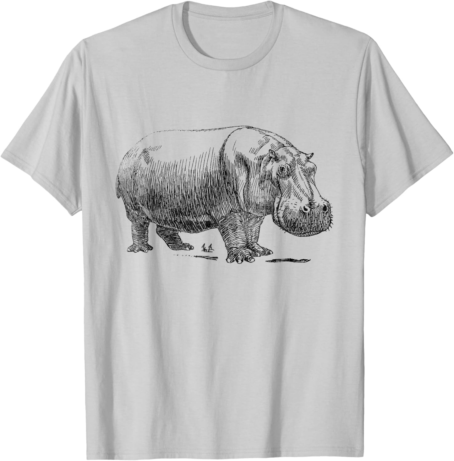Love Heart Hippos Silhouette Hippo Spirit Animal T-Shirt - T-Shirt | Ash