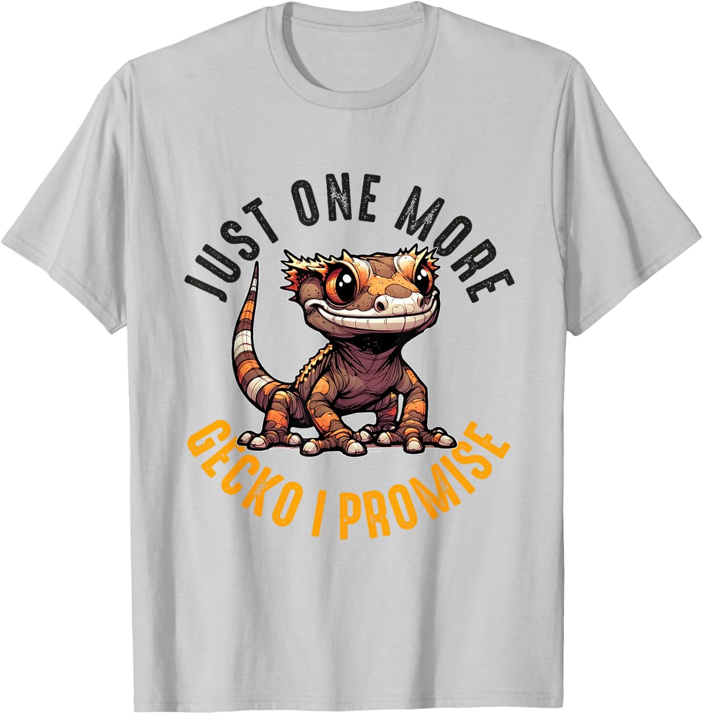 Crested Gecko Men Women Lizard Eyelash Gecko Herpetologist T-Shirt - T-Shirt | Ash