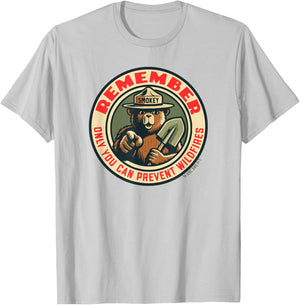 Remember Only You Vintage Smokey Bear Seal Retro T-Shirt - T-Shirt | Ash