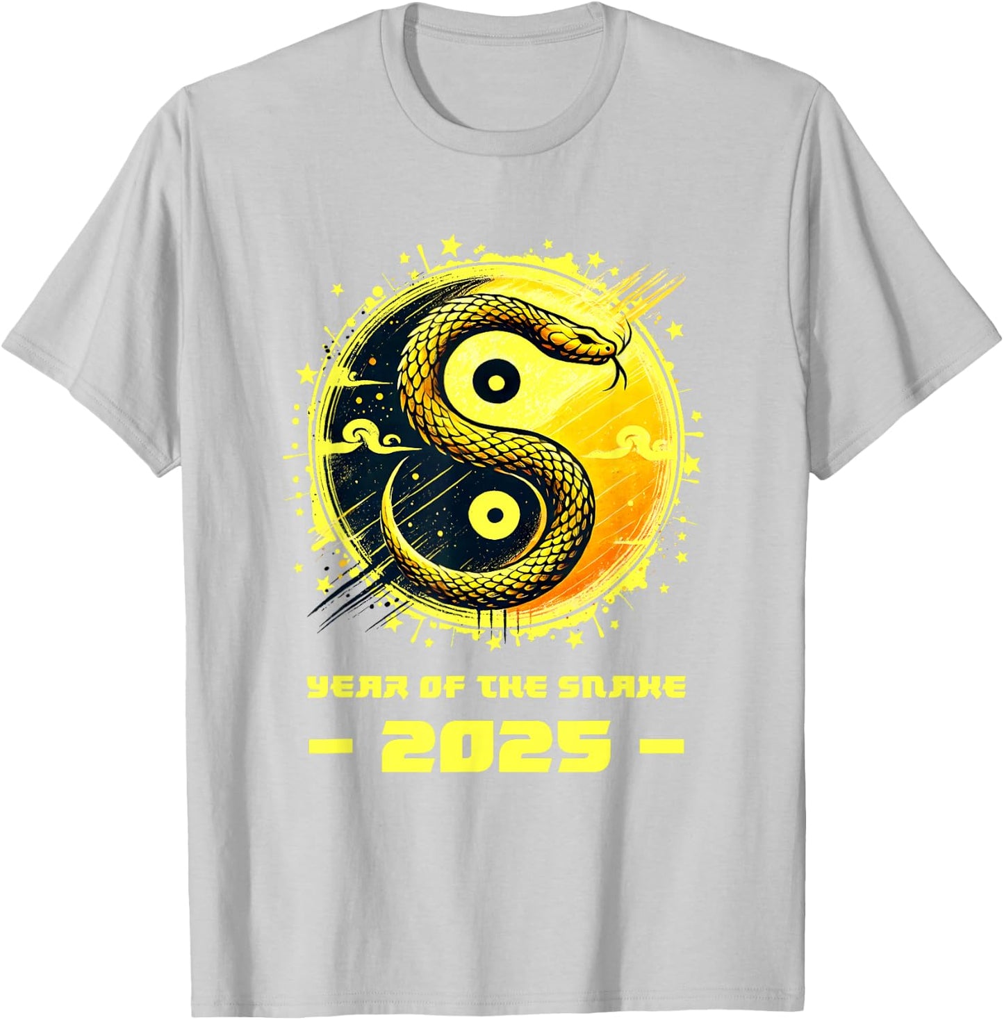 Year of Snake 2025 Chinese Zodiac Lunar New Year Zip T-Shirt - T-Shirt | Ash