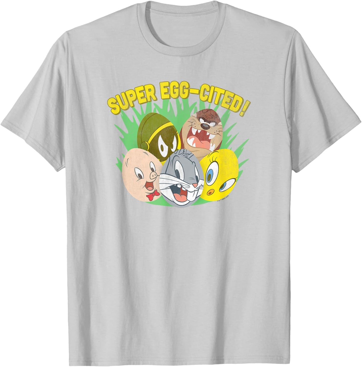 Looney Tunes Easter Super Egg-Cited! Spring Portraits T-Shirt - T-Shirt | Ash