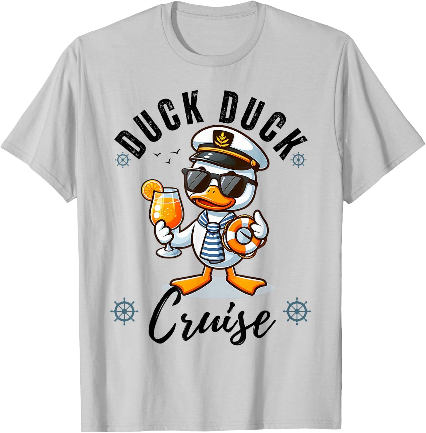 Duck Duck Cruise Family Matching Cruise Cute Group Summer T-Shirt - T-Shirt | Ash