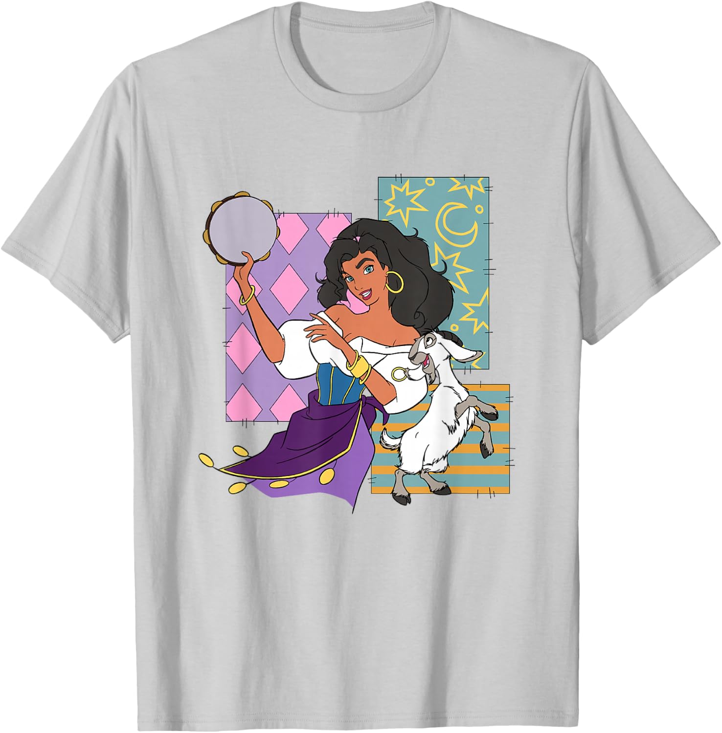 Disney The Hunchback Of Notre Dame Esmeralda Dancing Logo , Blue, S T-Shirt - T-Shirt | Ash