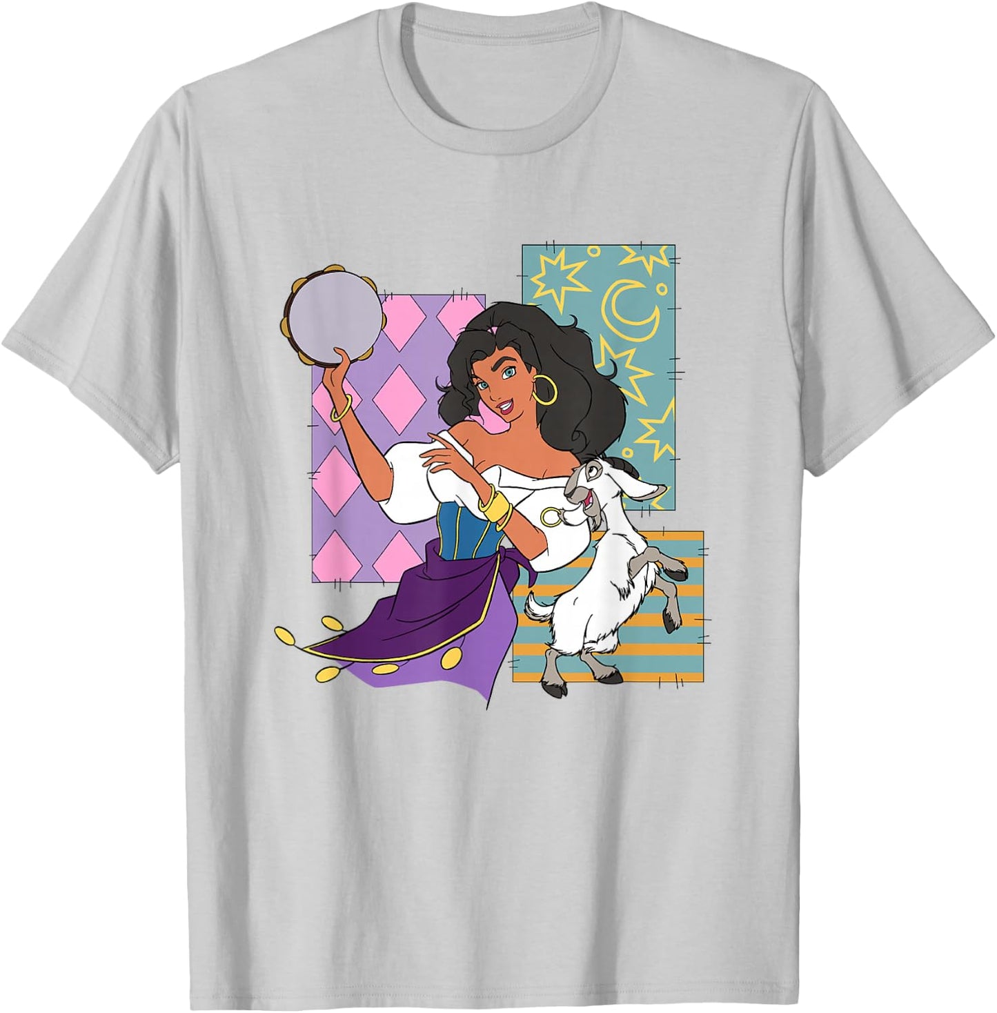 Disney The Hunchback Of Notre Dame Esmeralda Dancing Logo T-Shirt - T-Shirt | Ash