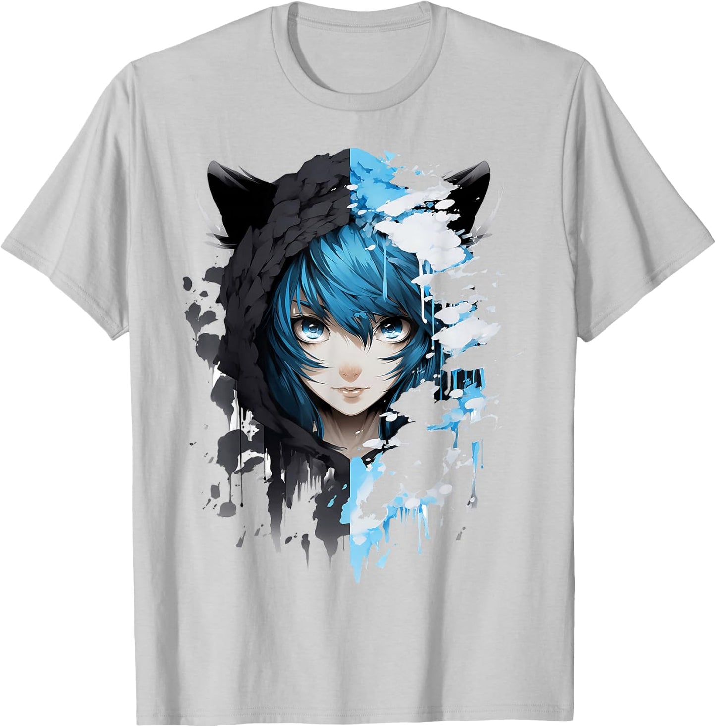 Anime Manga Abstract Japan Women Art Painting Anime , white, S T-Shirt - T-Shirt | Ash