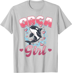 Funny Orca Animal Orca Girl T-Shirt - T-Shirt | Ash