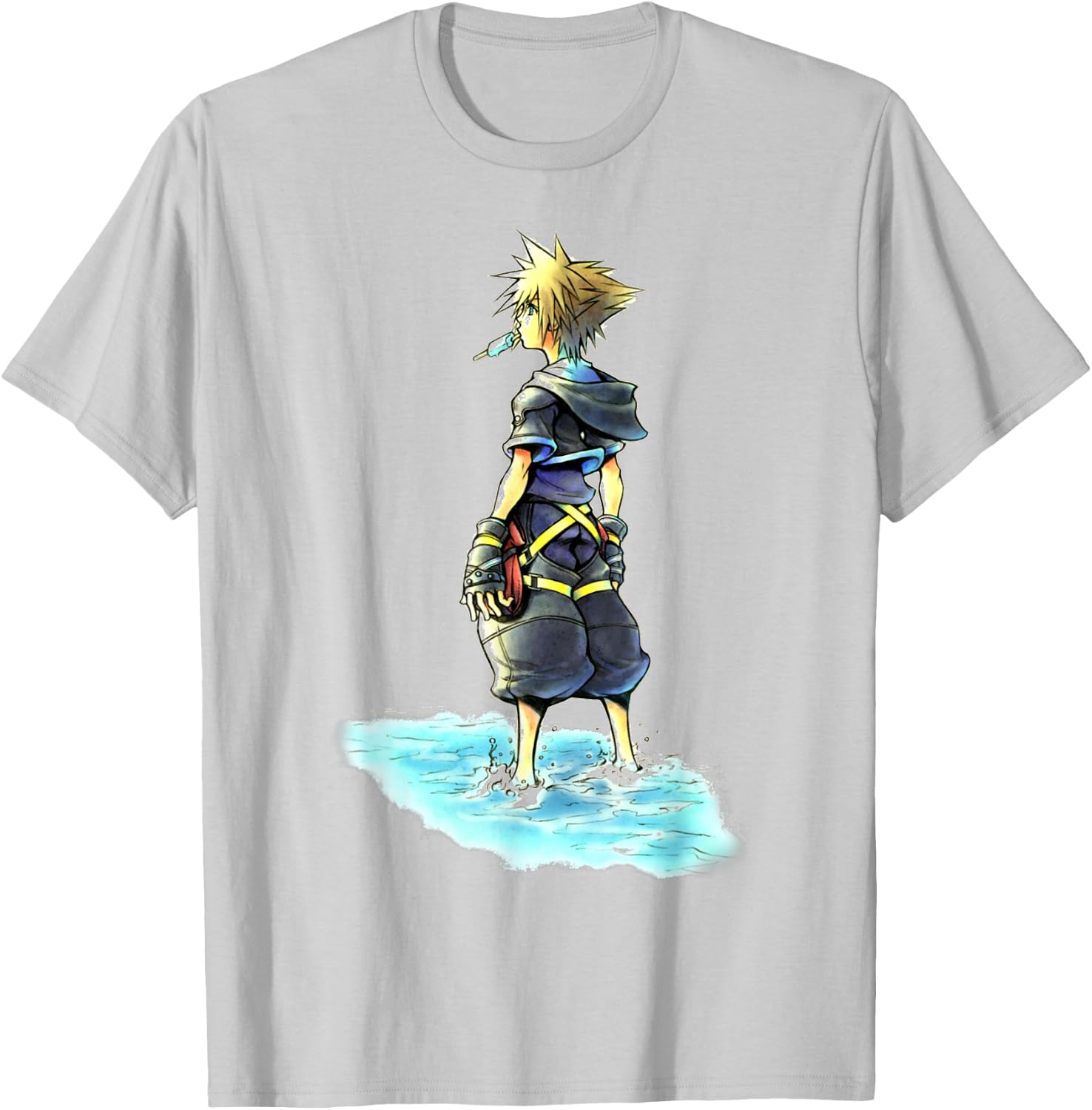 Disney Kingdom Hearts Sora Sea Salt Ice Cream Sketch T-Shirt - T-Shirt | Ash