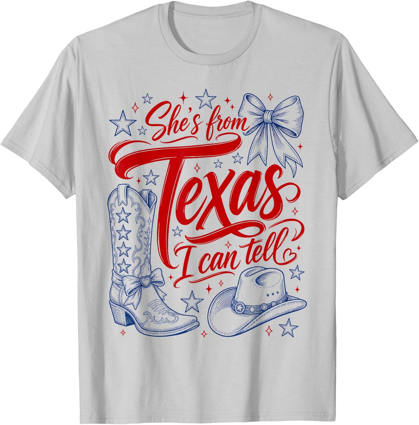 She's from Texas I Can Tell Retro Southern Cowgirl Girl T-Shirt - T-Shirt | Ash