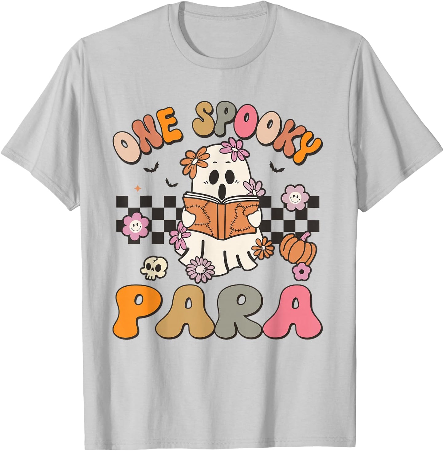 One Spooky Para Retro Ghost Halloween Spooky Season T-Shirt - T-Shirt | Ash