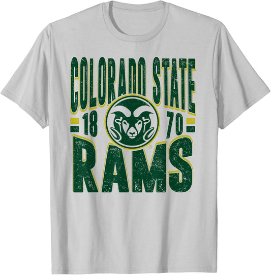 Colorado State Rams Vintage 90's Retro White T-Shirt - T-Shirt | Ash
