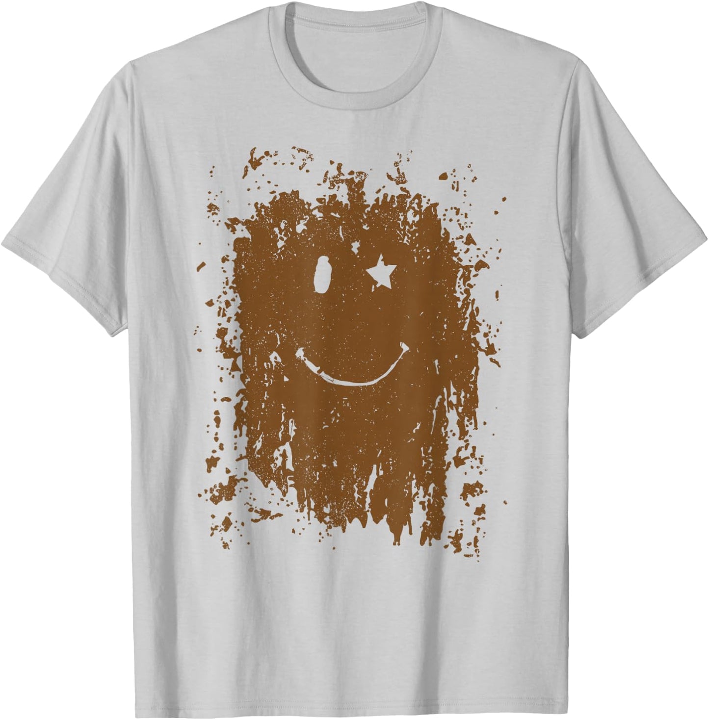 Funny Mud Splatter Face Cool Marathon and Mud Run T-Shirt - T-Shirt | Ash