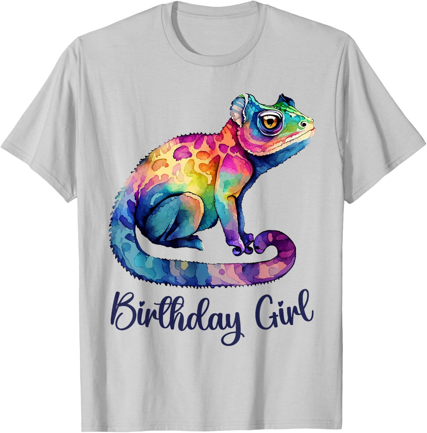 Panther Chameleon Birthday Girl Rainbow Lizard Women Toddler T-Shirt - T-Shirt | Ash