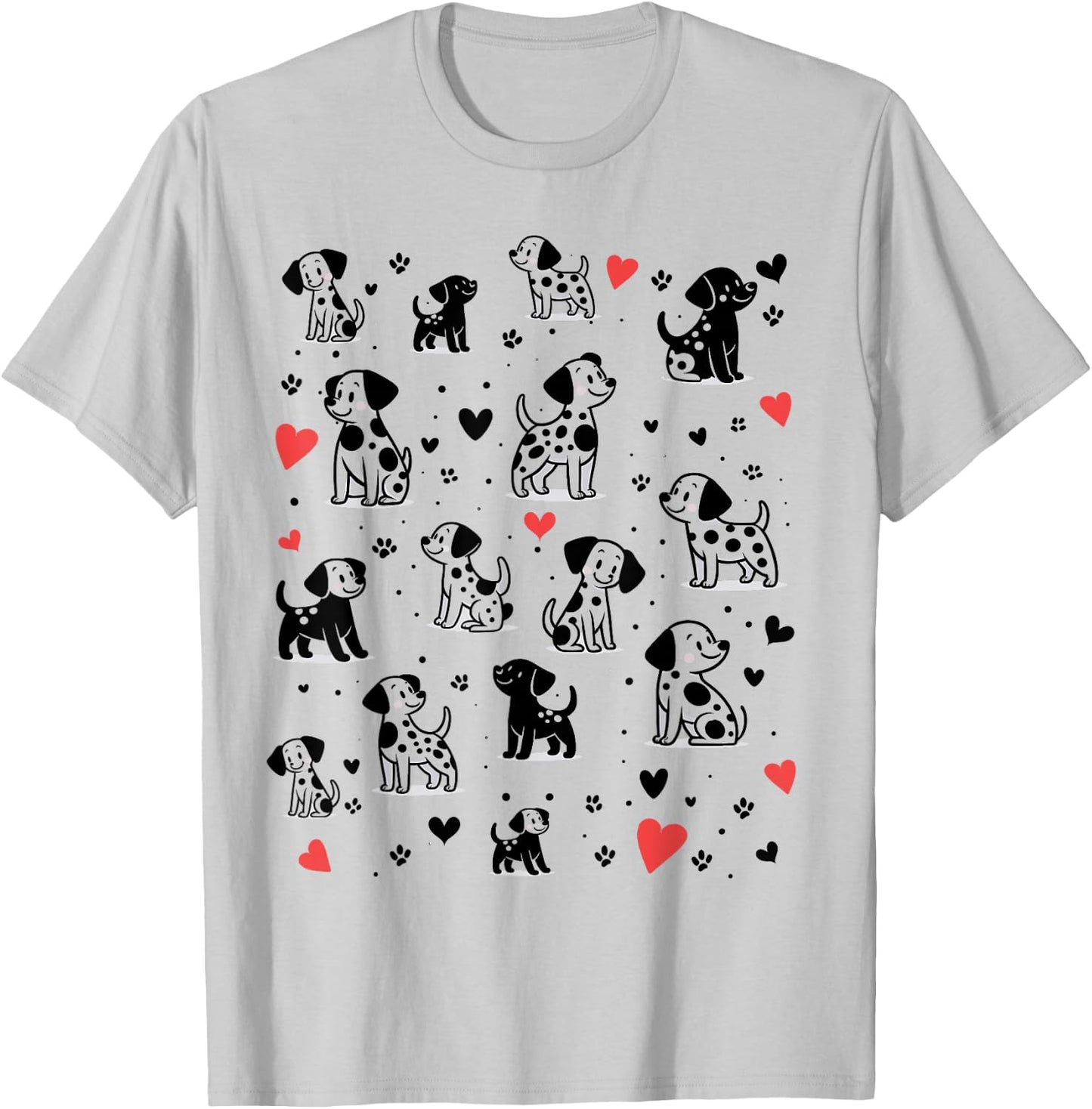 Spotted White With Black Polka Dots Dalmatian Puppies Kids T-Shirt - T-Shirt | Ash