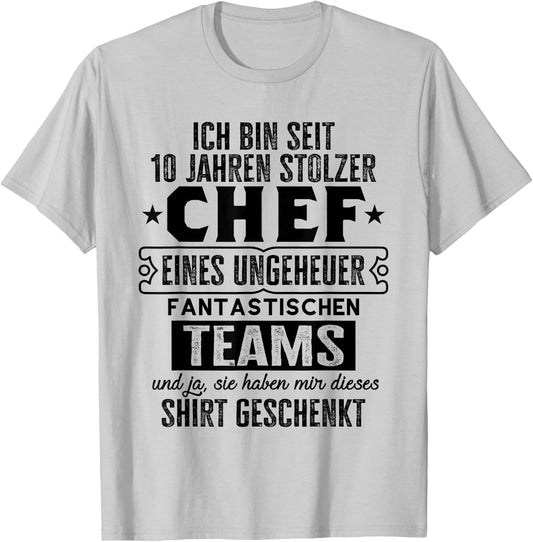 Service Anniversary & Company Anniversary Chef 10th Anniversary , White T-Shirt - T-Shirt | Ash