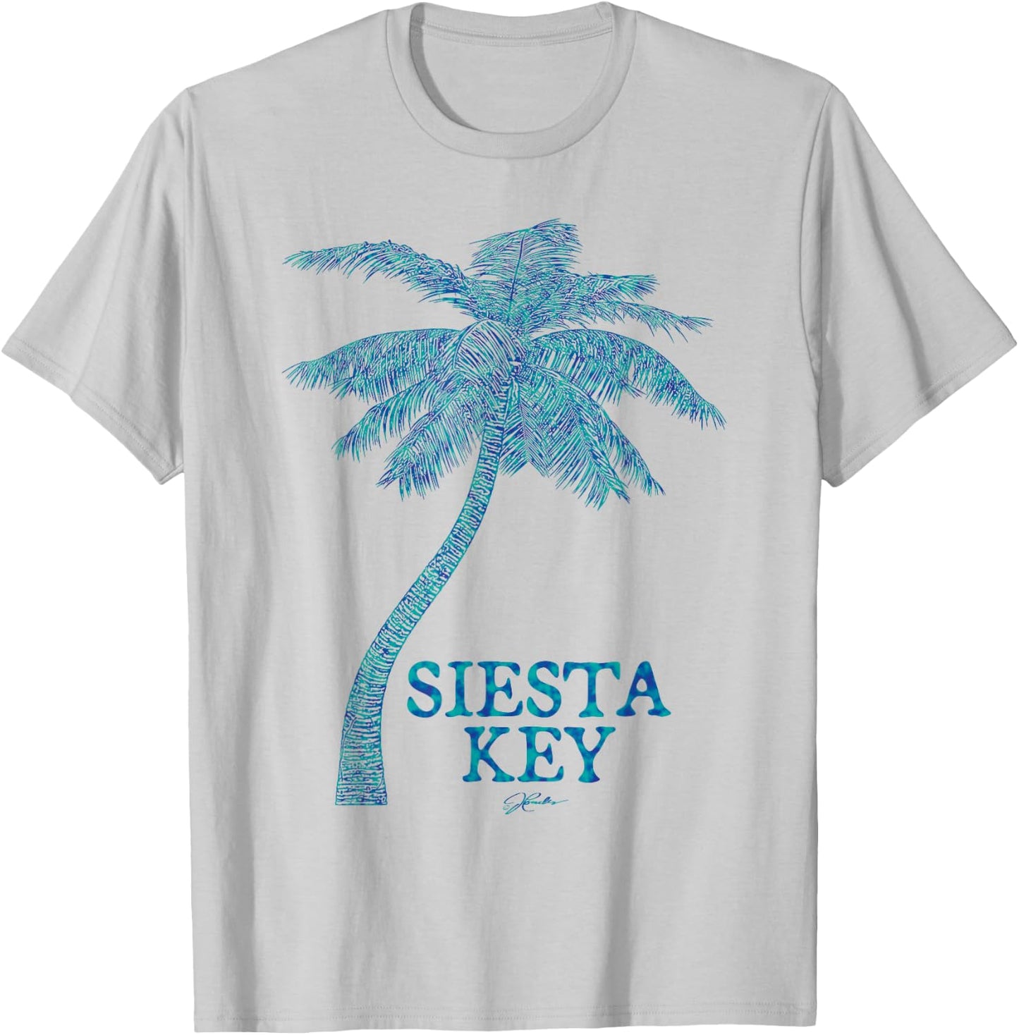 JCombs: Siesta Key, FL, Palm Tree T-Shirt - T-Shirt | Ash